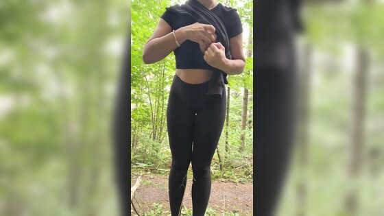 PLaying Boobs During Hike Break