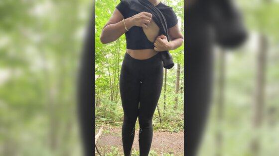 PLaying Boobs During Hike Break