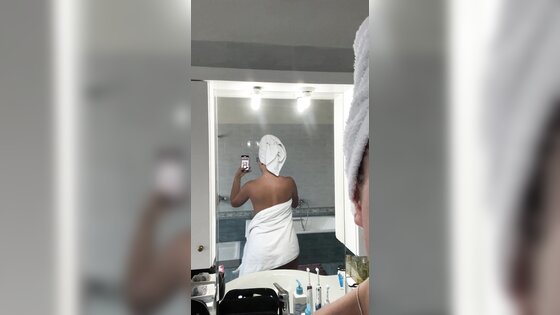 Naughty Wife Drop Her Towel To Show Her Slimwaist and Big Ass