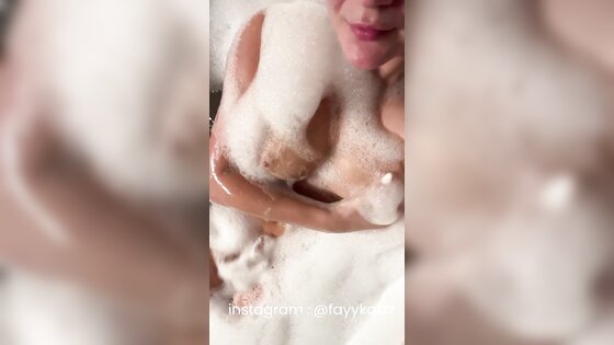 Sexy Wife in taking Bath Playing Her Tits