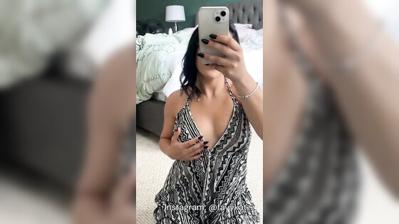 Horny MILF in Summer Dress Playing with Her Tits