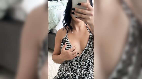 Horny MILF in Summer Dress Playing with Her Tits