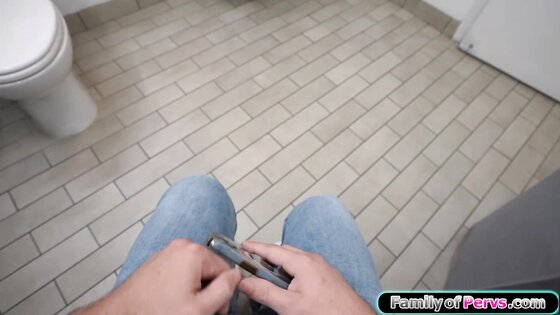 My petite stepsister gives me a footjob