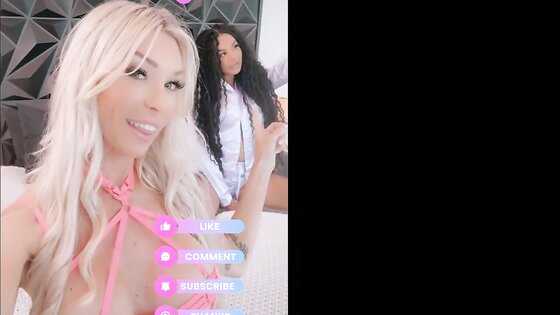 Three transfluencers fuck on live stream
