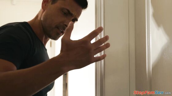 Teen soaked her stepdad with pussy juice