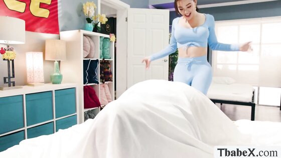 Two TS bed buyer test it first to hot store clerk