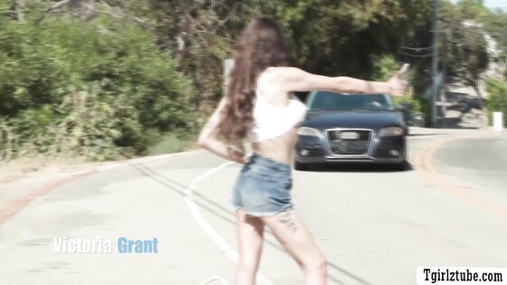 Picking up this hot TS chick and bang her ass