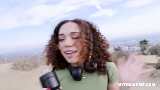 Thick ass hiking ebony picks up dick on her trip for a deep hammering session