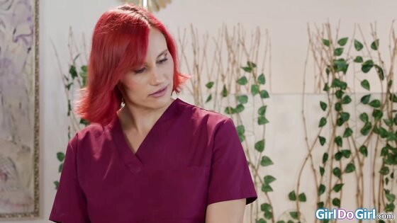 Masseuse helps client get ready for anal