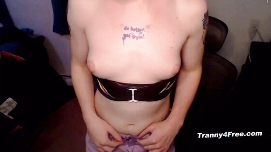 Gorgeous Tranny Babe Loves Stroking herself off