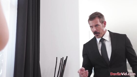 Wife and husband spit roast housekeeper