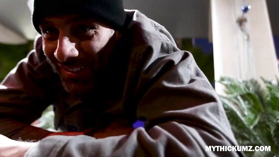 Showing amazing ass in the desert then picking up lucky dude for dick