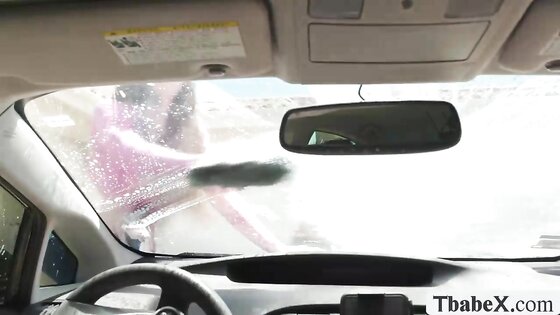 TS carwasher give us a free extra anal service