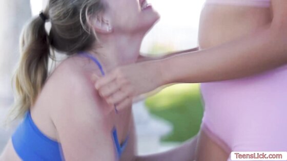 Lesbian trainer eats her clients pussy after session