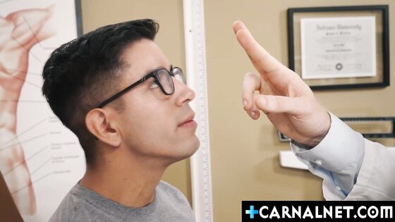 Doctor Legrand Wolf checks Milo Miles prostate rubbing his fingers in and out