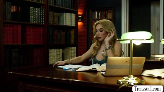 Fucking this shy but horny TS librarian