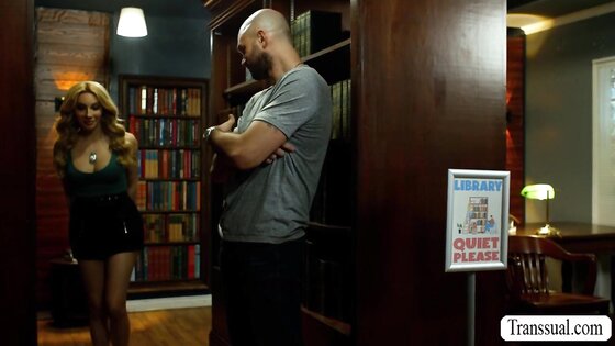 Fucking this shy but horny TS librarian