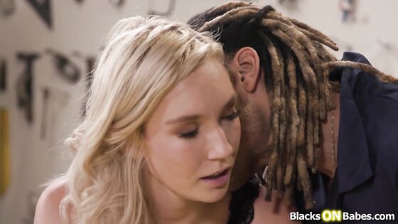 Blonde babe sucks n rides mechanics bbc