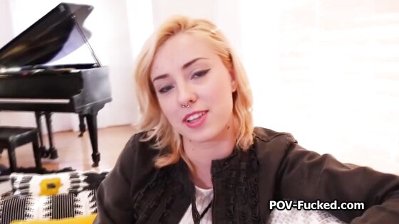 Big dick for cute blonde spinner on her first video shoot