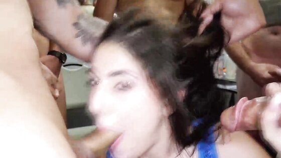 That's it Melissa, swallow that cock!