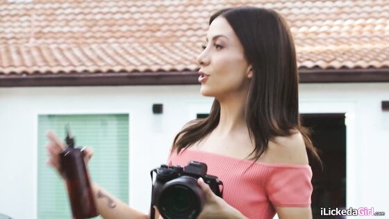 Lesbian photographer fucks petite models