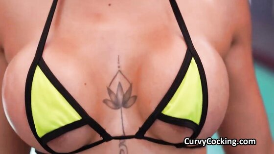 Latina Alice in micro bikini POV fucked in the pool