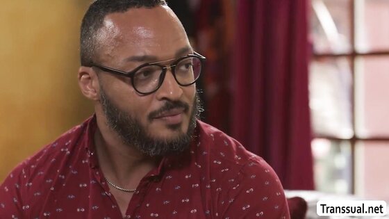 Busty TS rides her stepdads black and white dick 2