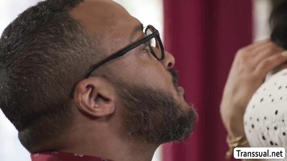 Busty TS rides her stepdads black and white dick 2