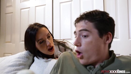 Stepson cumming inside stepmoms pussy