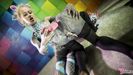 Heavily tattooed trans Lily Lu gets anal fisted
