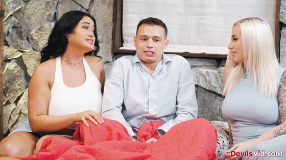 Stepson banging both big tits stepmoms