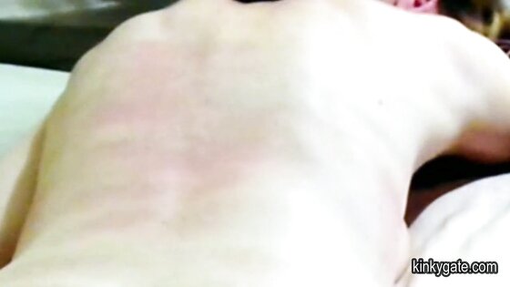 I cane red marks on her disobedient ass