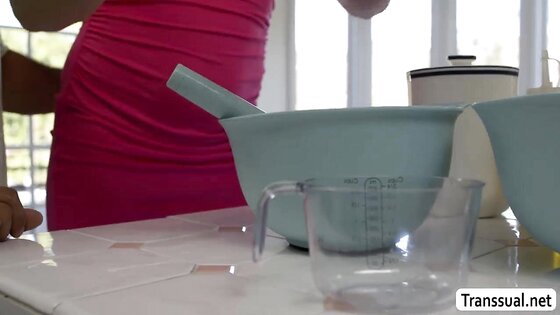 After baking cake fuck my big piece of cake too 2