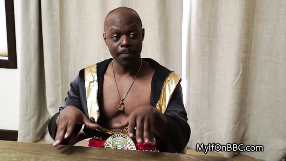 Blonde wife in lingerie takes massive BBC on dining table