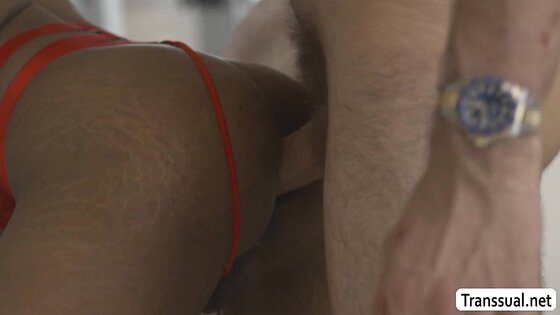 Enjoying the wet ass of my Busty TS ebony friend