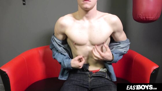 Handsome Blonde Czech Twink Jerks His Big Dick and Balls