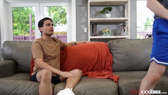 Big tit milf fucking stepson and his bff