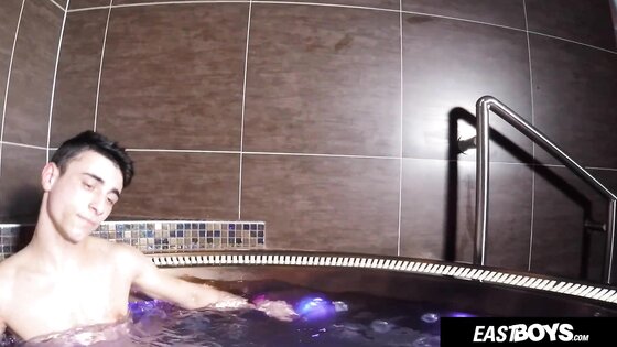 Athletic Czech Boy with Abs Gets Handjob in Hot Tub Spa