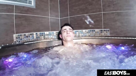 Athletic Czech Boy with Abs Gets Handjob in Hot Tub Spa