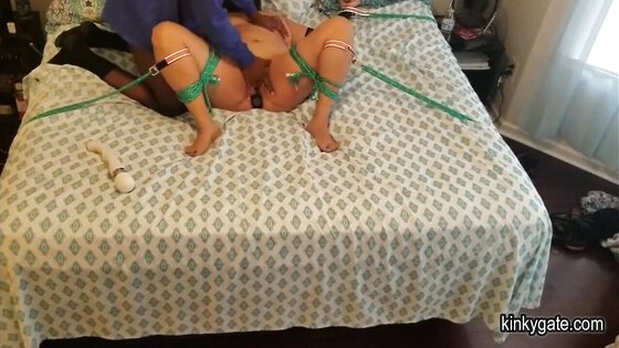 Tied up plump Marry tamed by black Dom