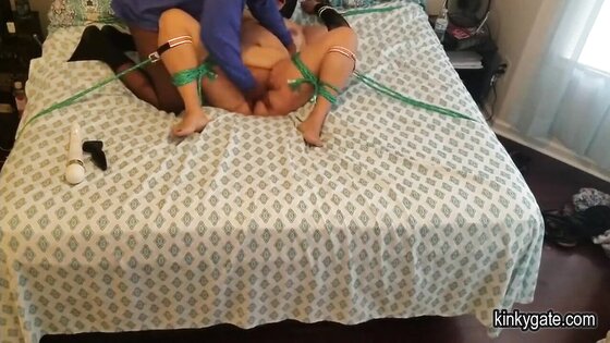 Tied up plump Marry tamed by black Dom