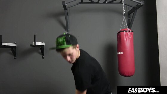 Cute Blond Czech Boy Shows Off Big Dick and Balls in Gym