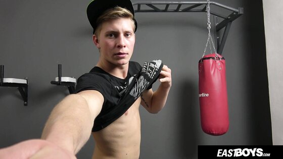 Cute Blond Czech Boy Shows Off Big Dick and Balls in Gym