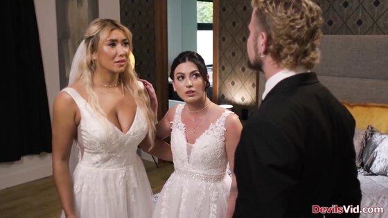 Big tits lesbian couple fucked by priest