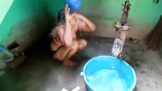 Rural Indian. Busty aunty soaping in front of me