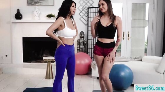 Two Gorgeous Girls in Tight Leggings Kiss and Get Intimate After Workout