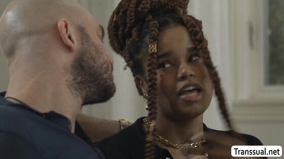 Ebony Trans Woman Cloudy Vi anal fucked by Tony