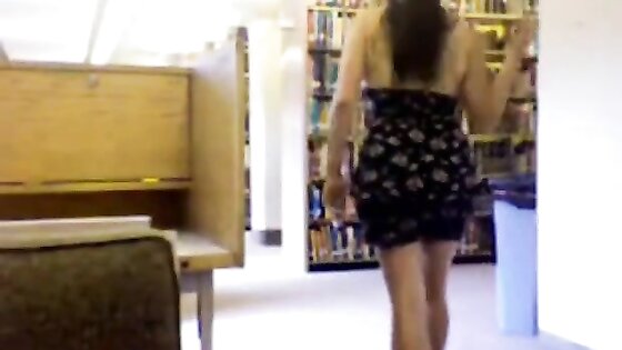 hairy nerd getting naked in library