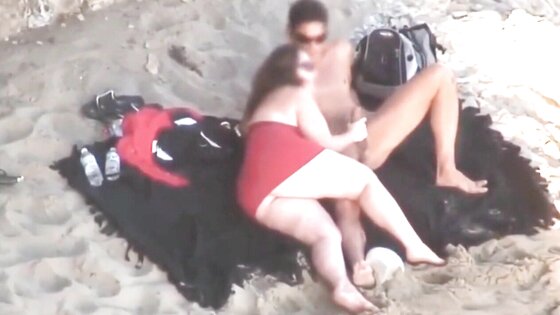 Chubby Niece devours cock on the beach
