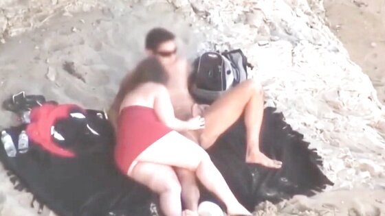 Chubby Niece devours cock on the beach